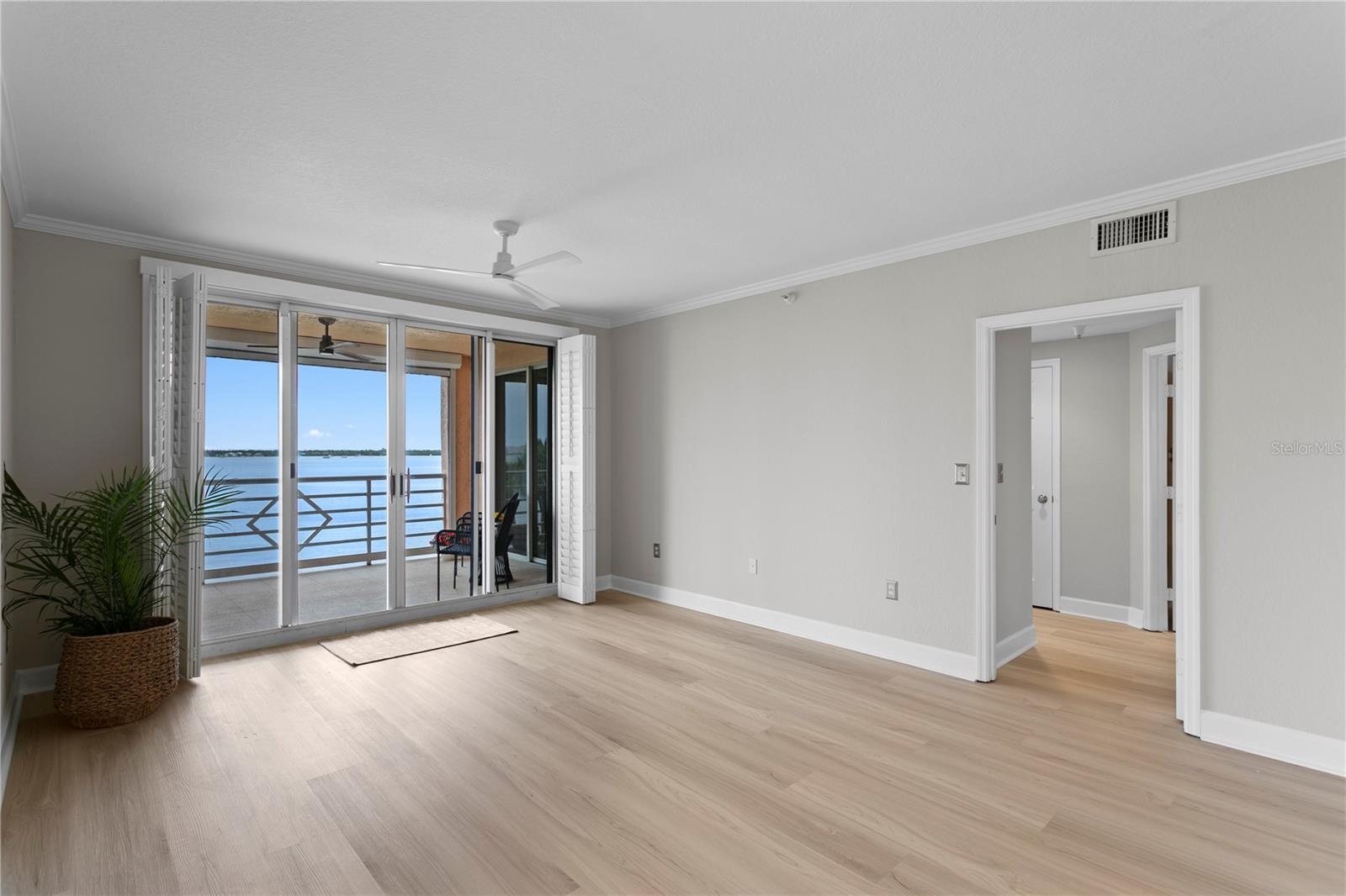 Living Area with Adjacent Primary Suite Entrance