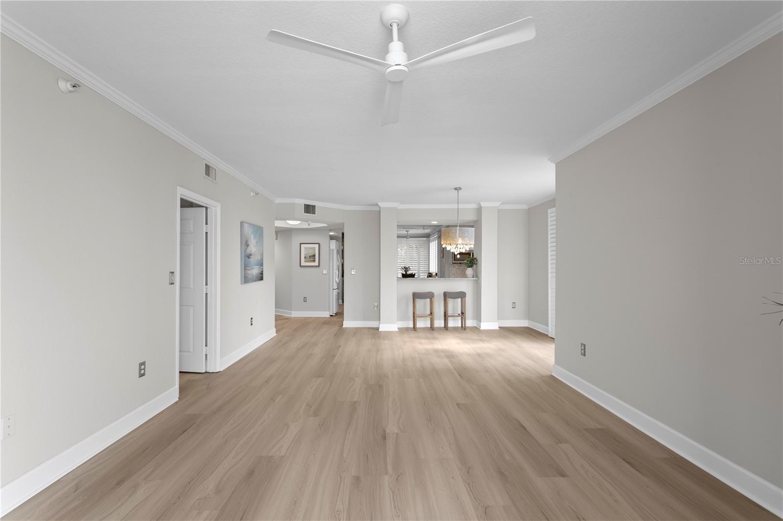 Looking Back from Veranda to Living and Dining Area