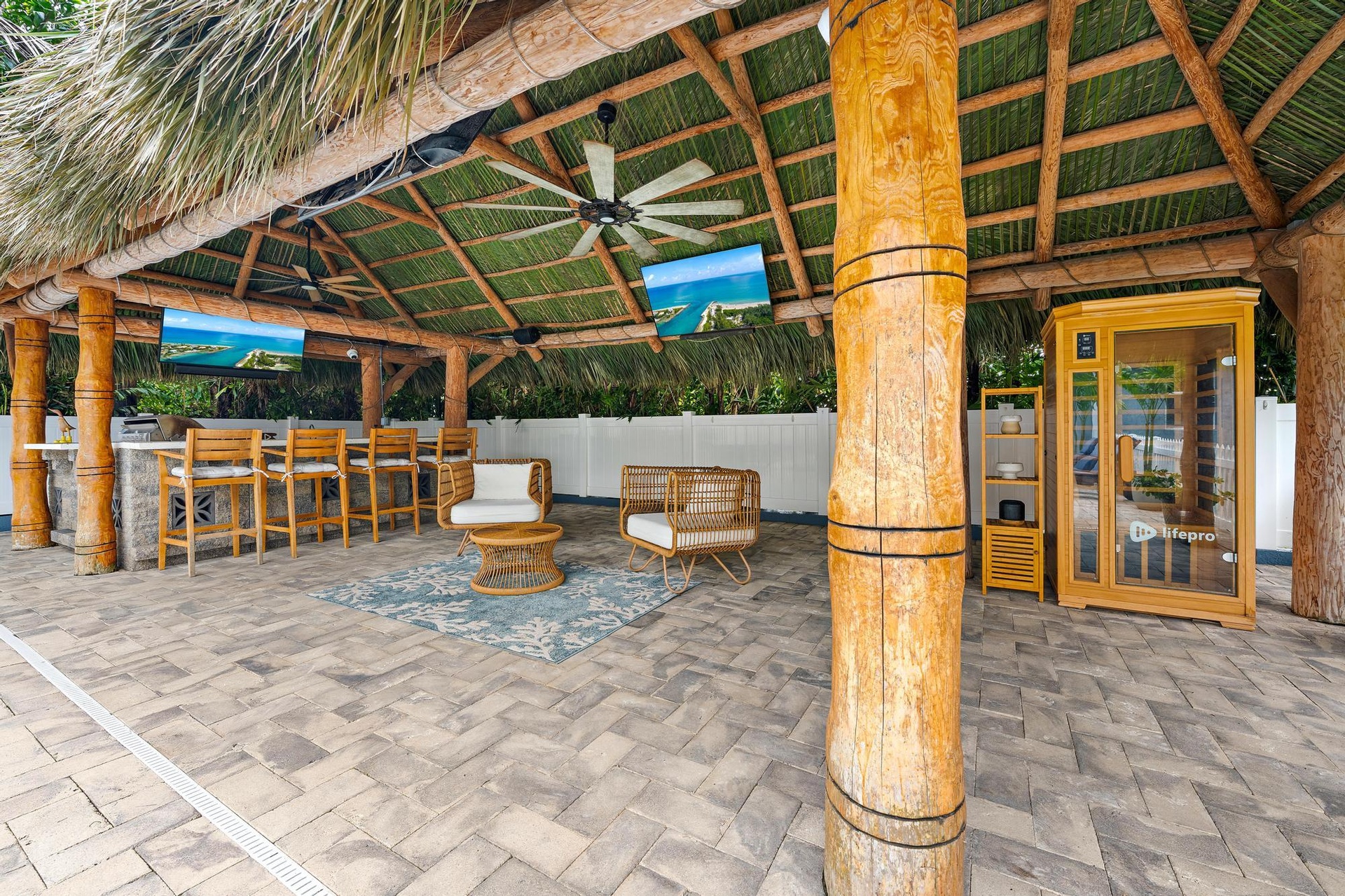 Enjoy a steam in the sauna and then a dip in the pool!