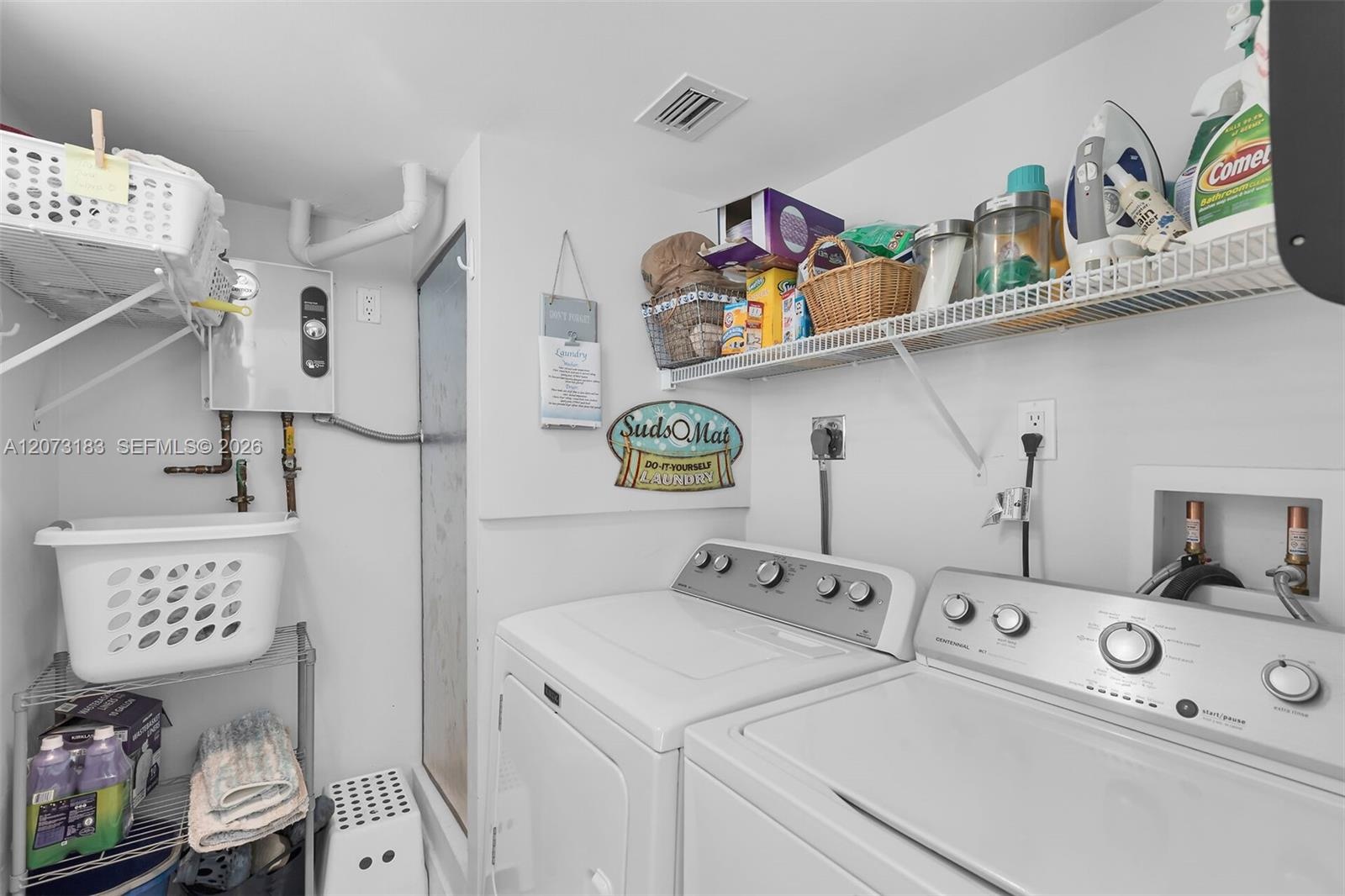 Dedicated laundry room with new washer/dryer