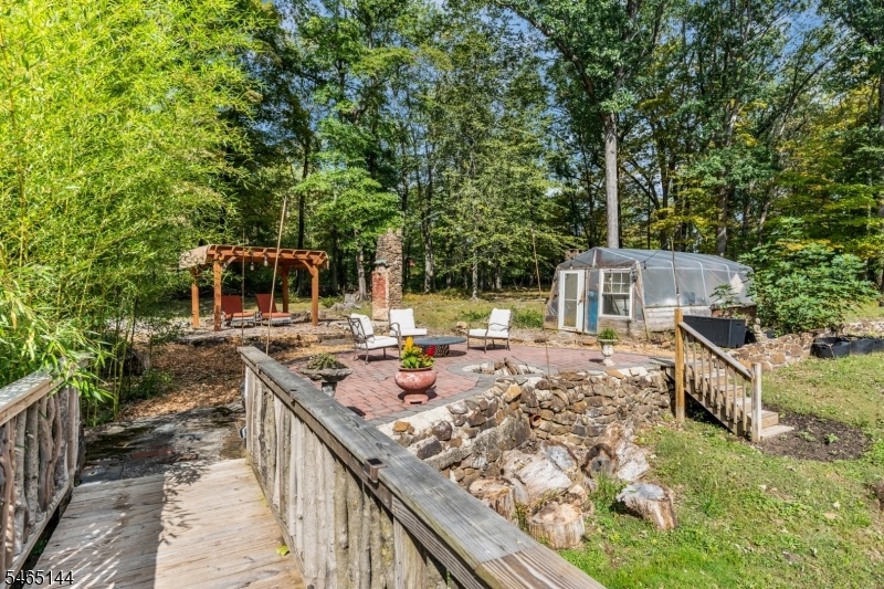 Bridge to rear patio