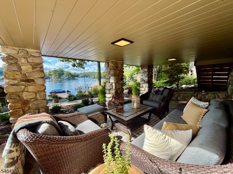 Covered porch lakeviews