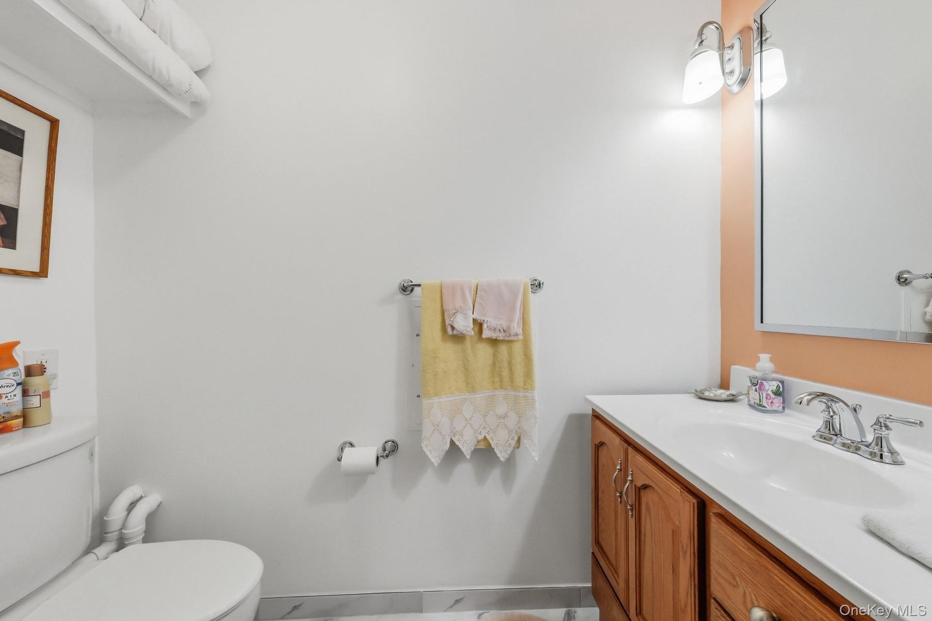Lower level powder room