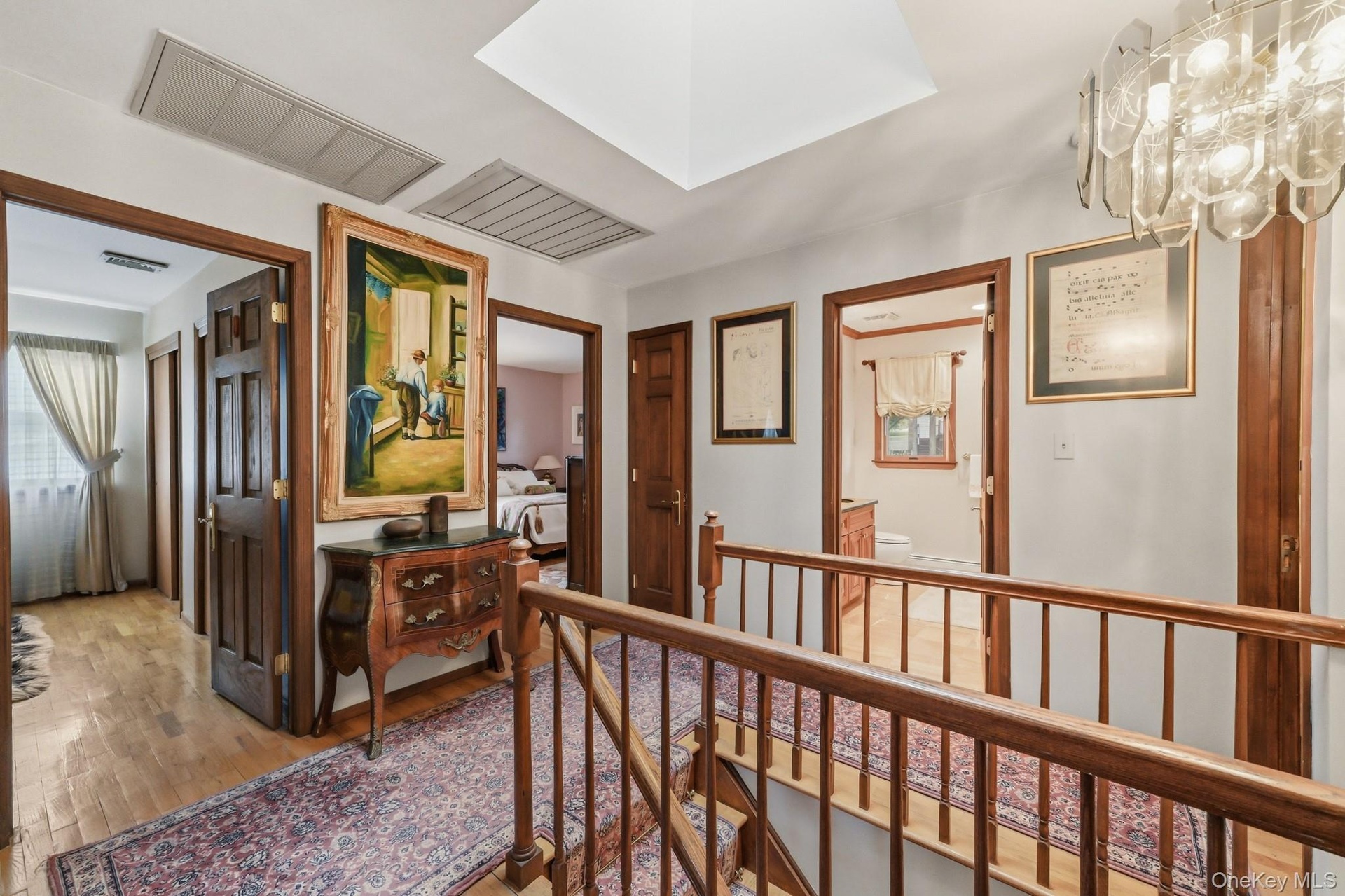 Skylit upper landing