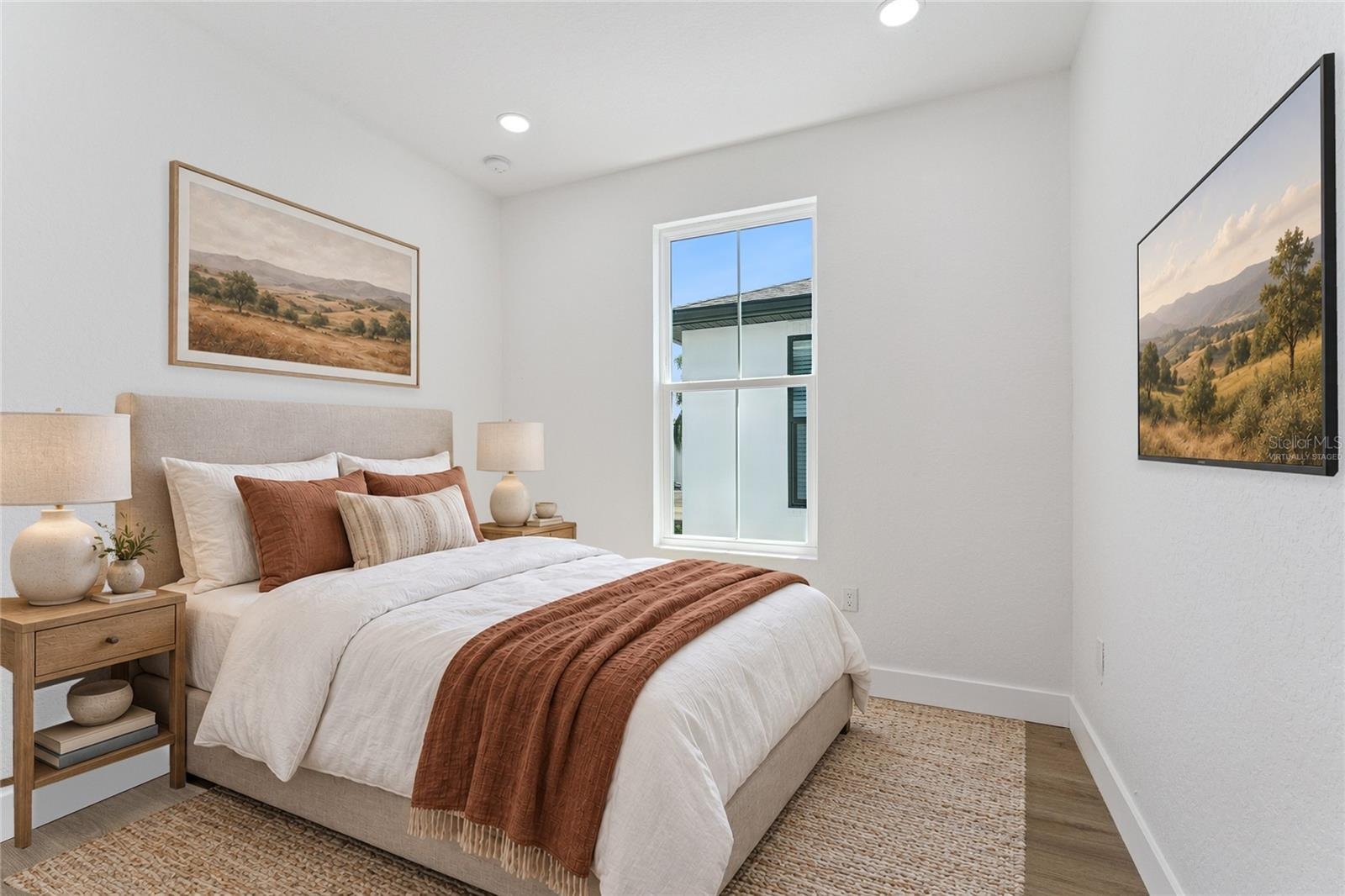Virtually Staged - A second guest bedroom is featured in this guest house.