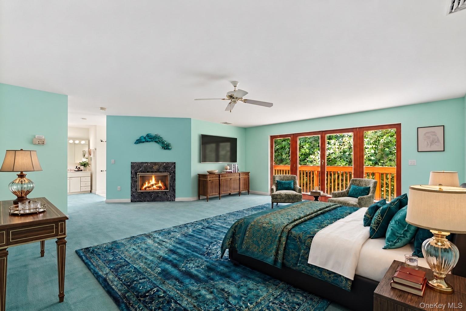 Virtually staged to highlight its generous proportions, the primary bedroom is filled with inviting color, natural light, and warmth, creating a seren