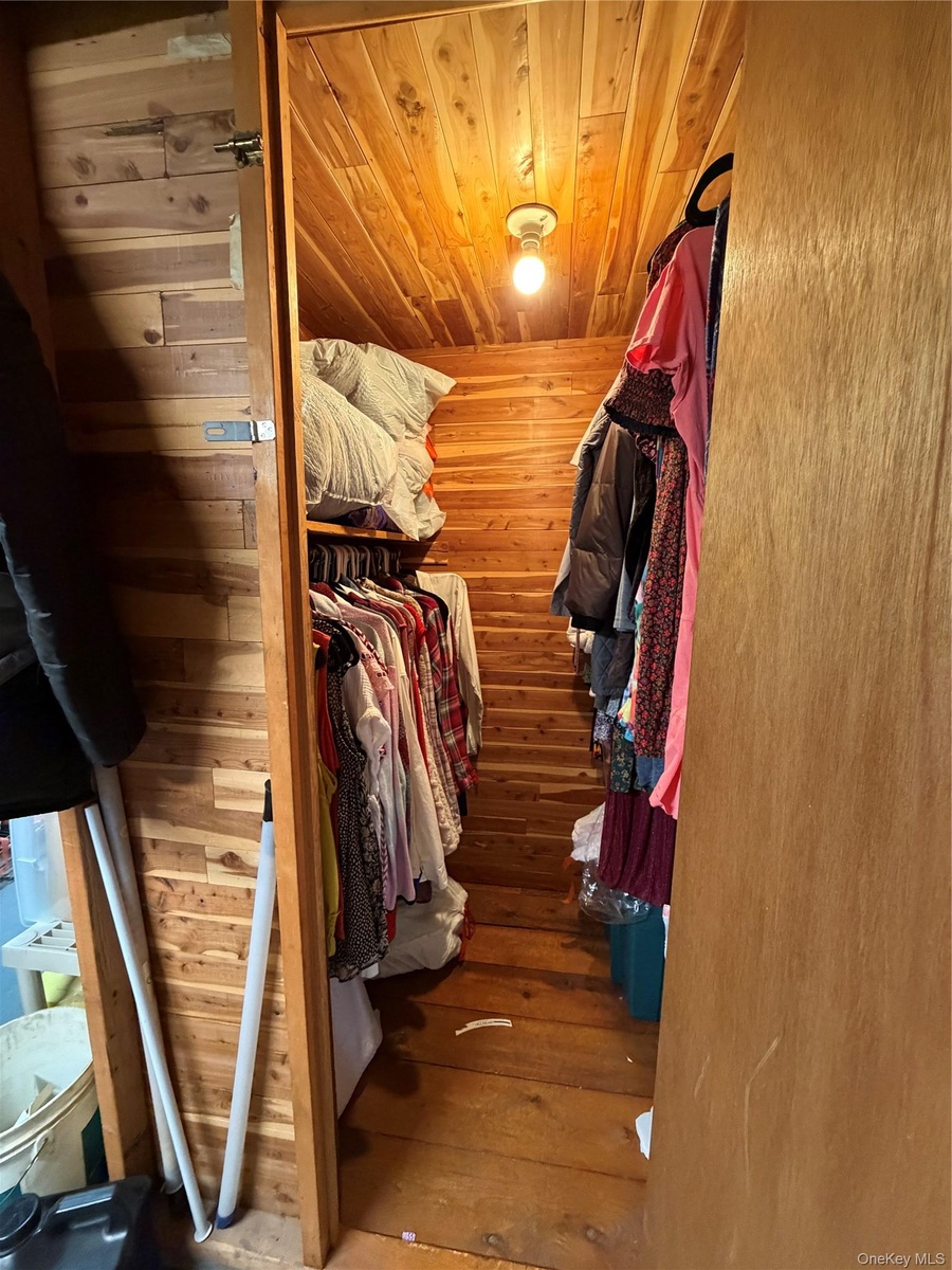 Cedar closet, in basement, perfect for that switch in seasons