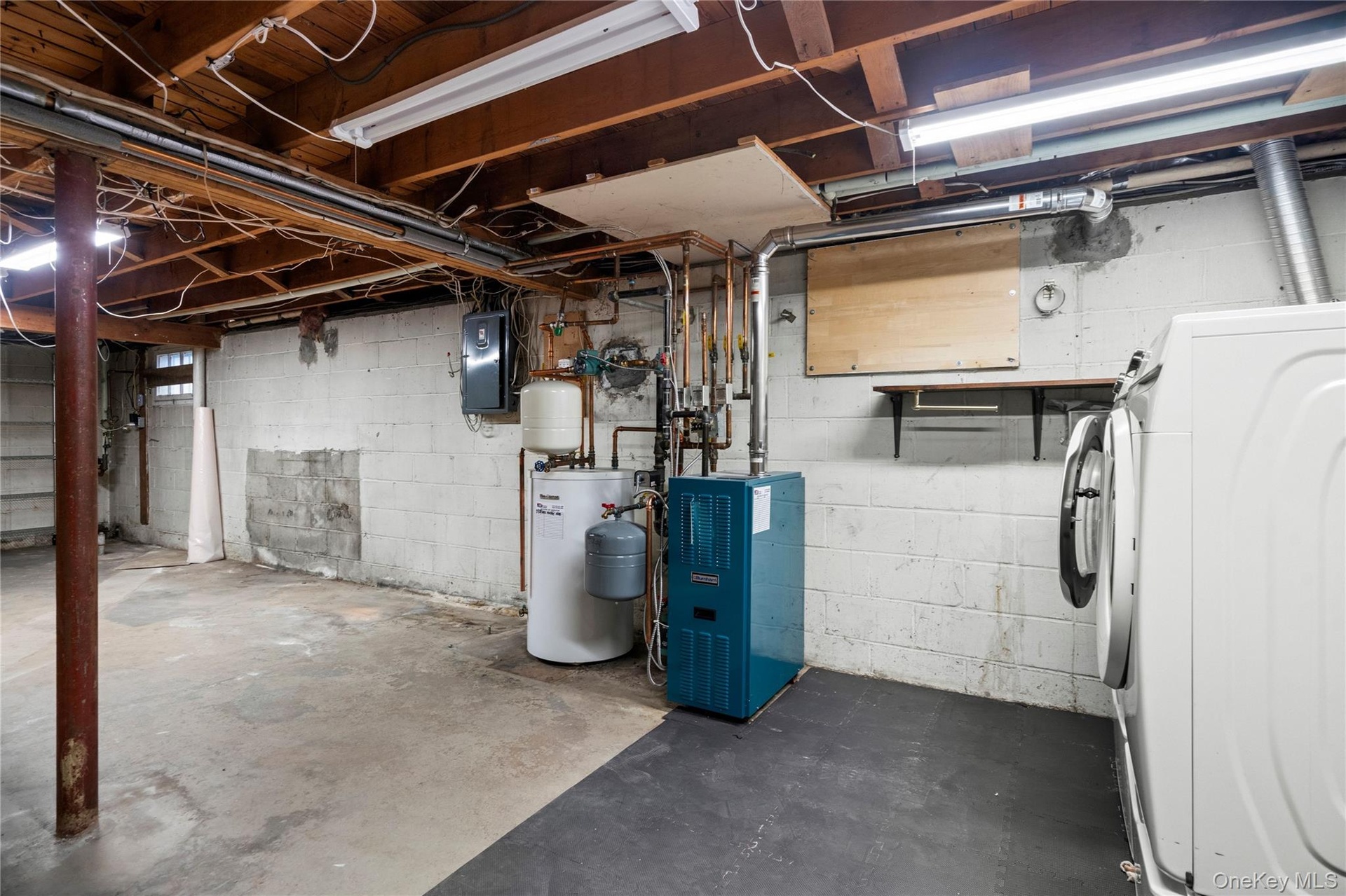 This area also houses the Burnham gas boiler & a Buderus 30 gallon hot water tank.