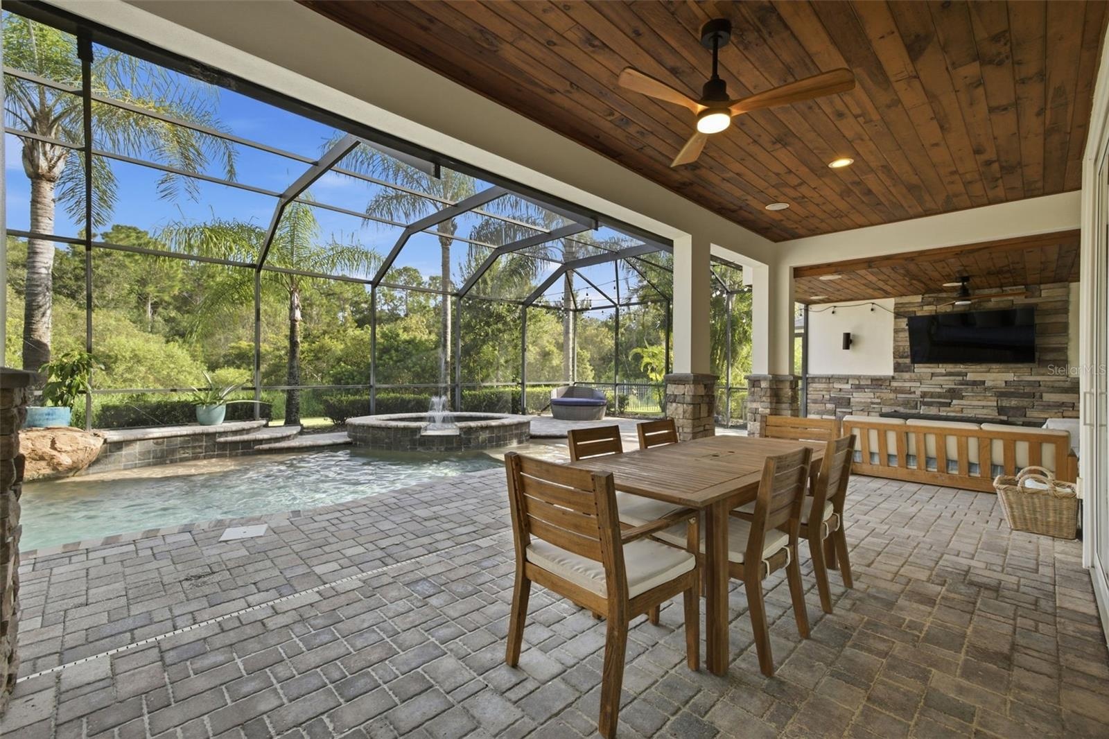 This outdoor space is perfect for entertaining friends or just relaxing in your private oasis