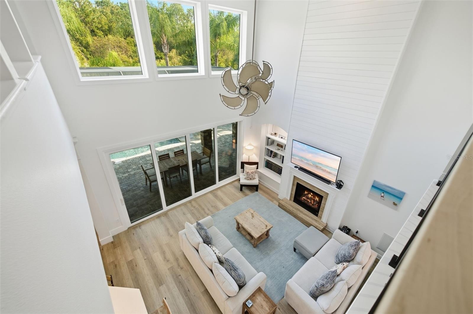 Looking down to the welcoming family area