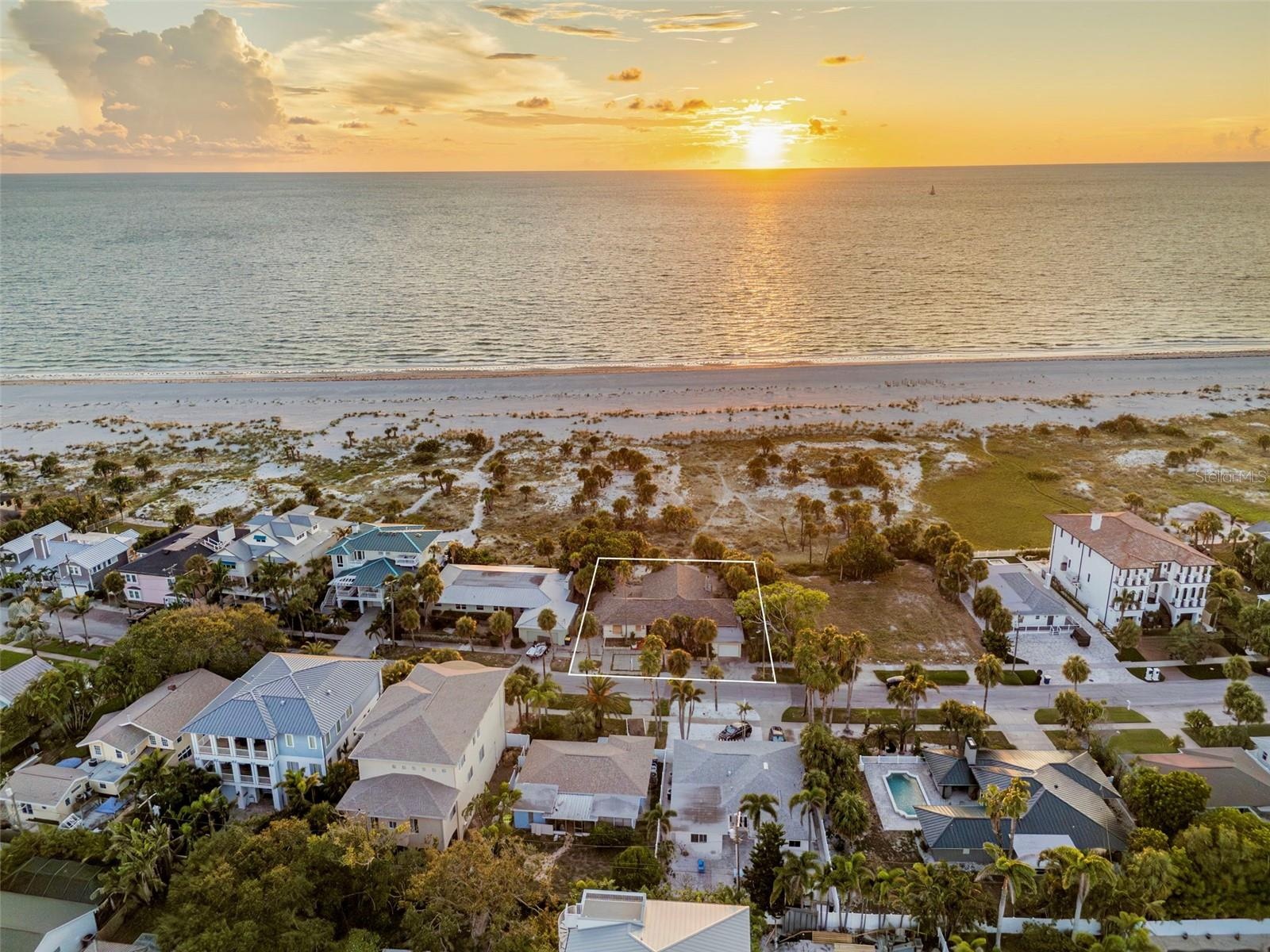 Aerial sunset view