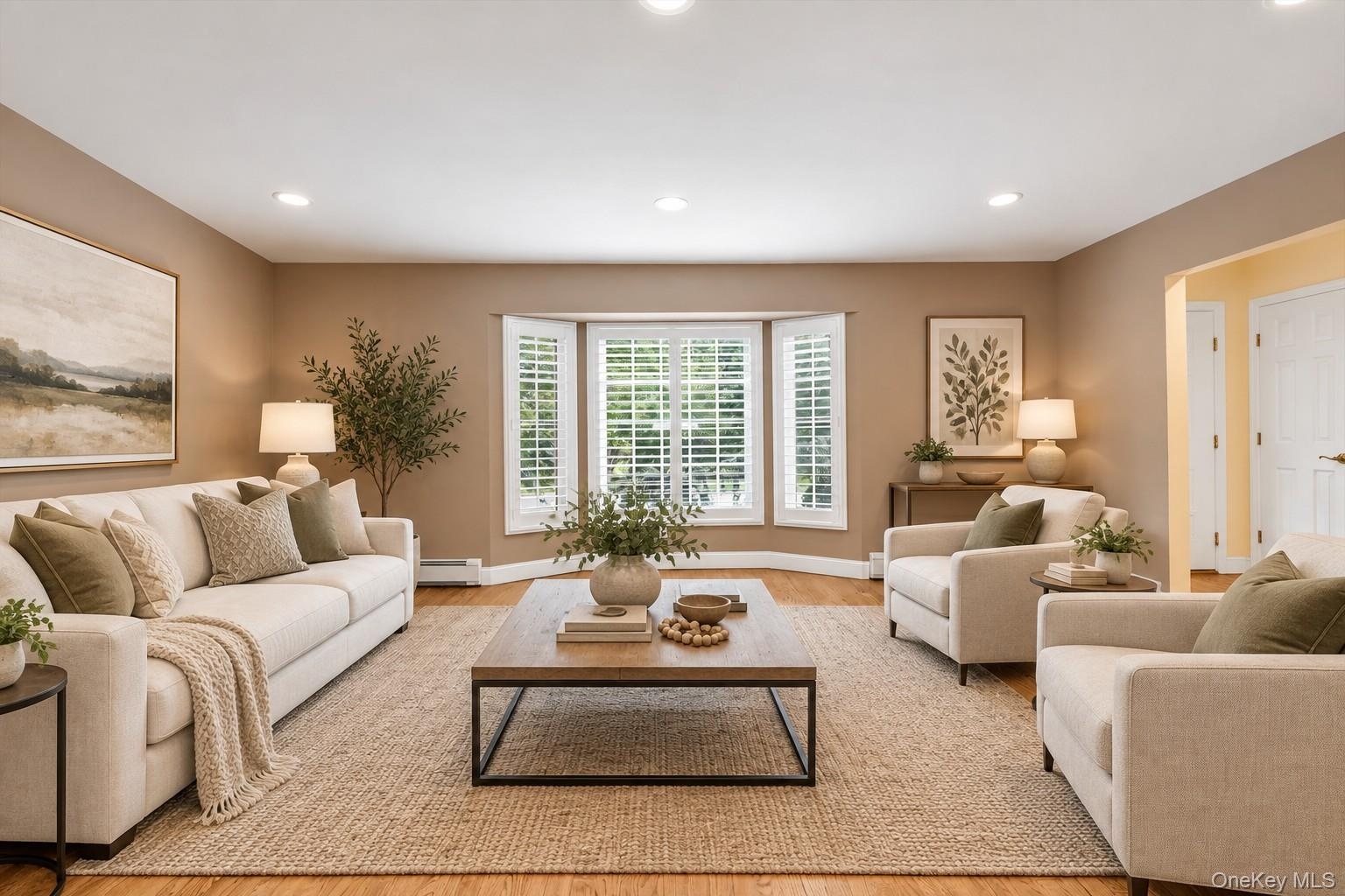 Living room virtually staged