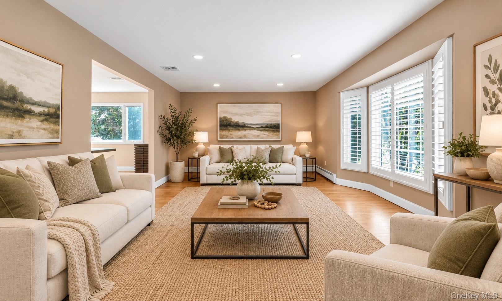 Living room virtually staged