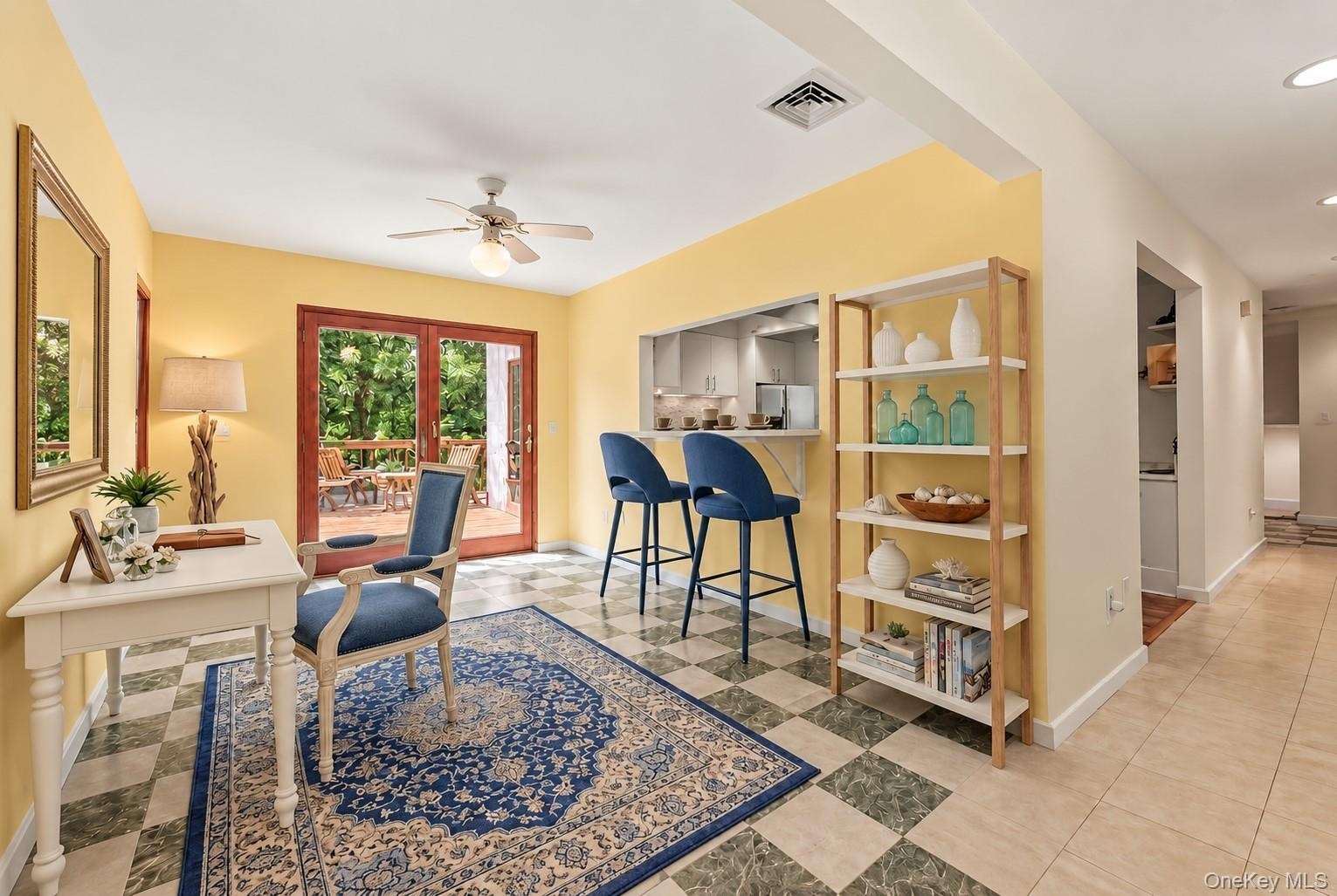 Virtually staged as a home office to showcase the room’s versatility and potential as a comfortable, dedicated workspace.