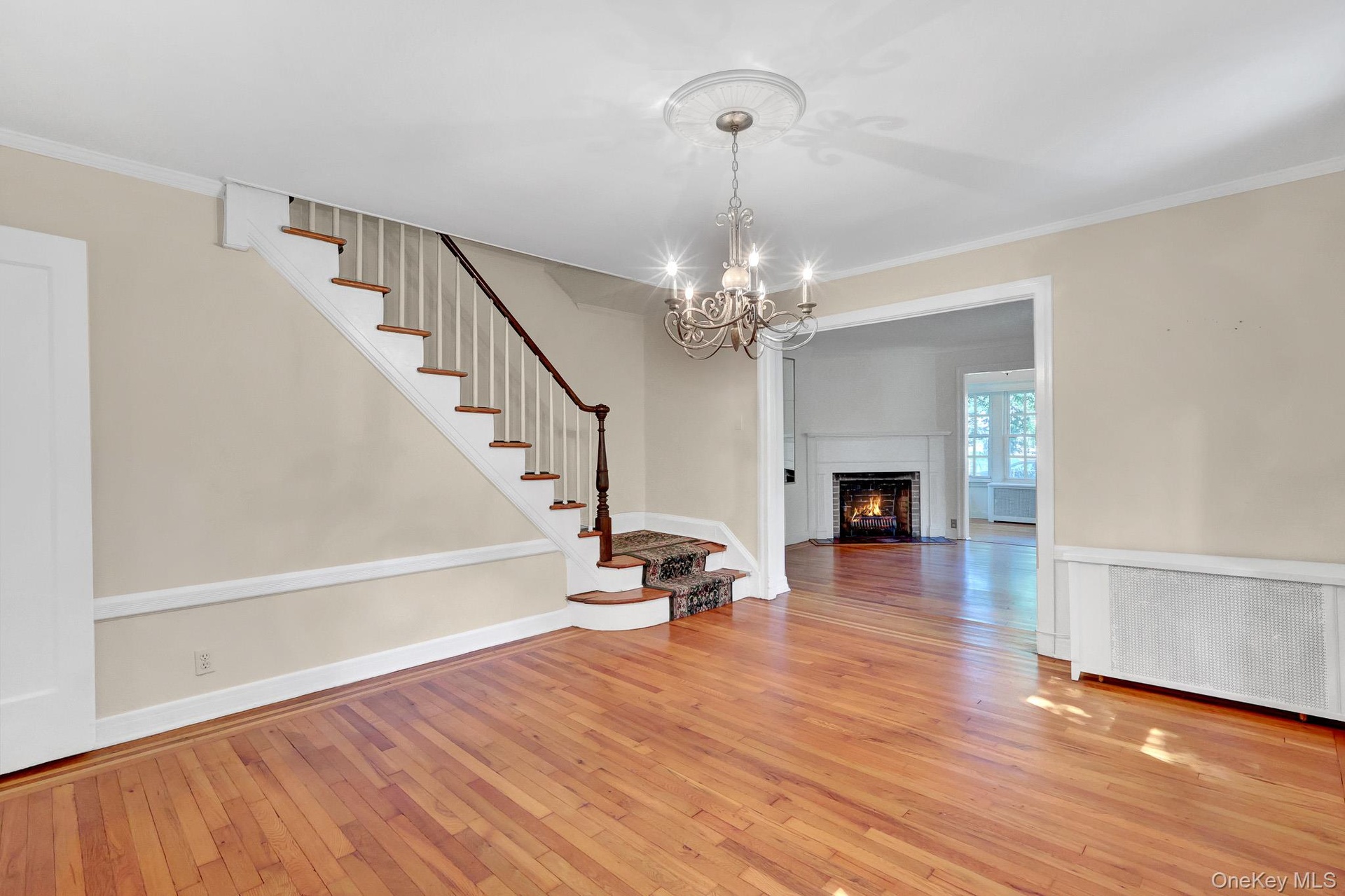 Non Staged Dining room looking a stairs to 2nd floor