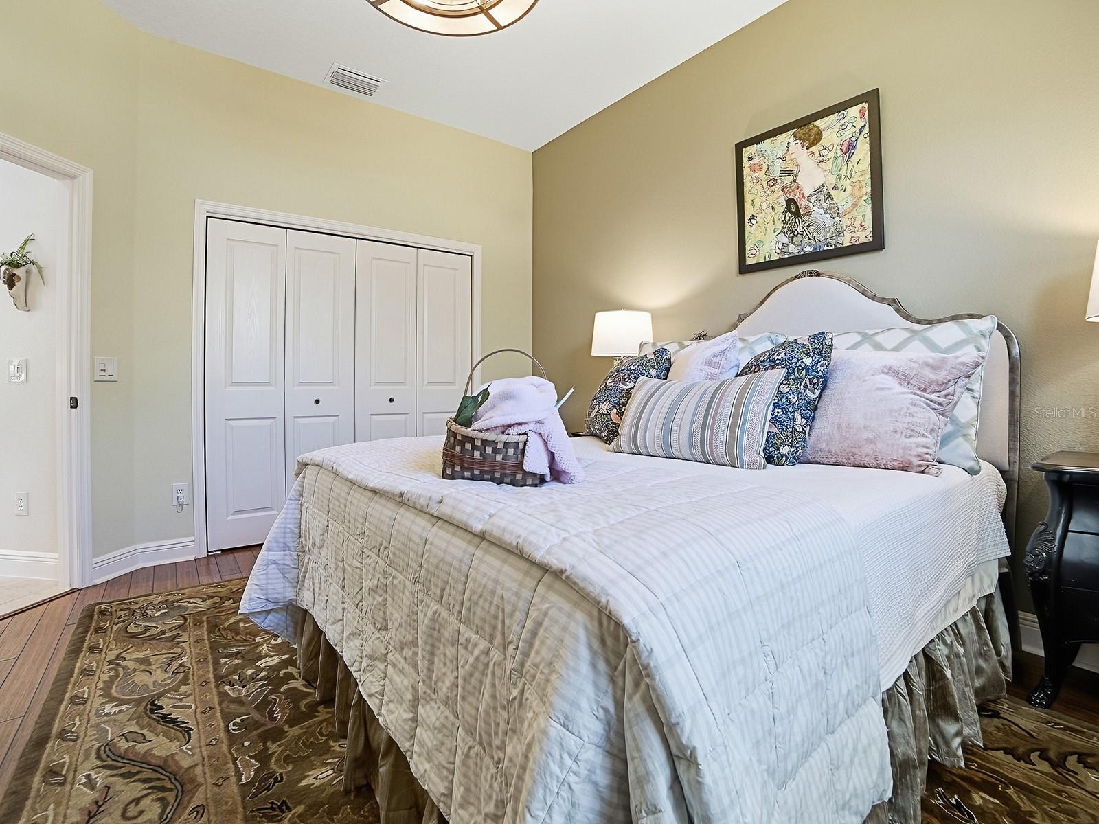 LARGE DOUBLE DOOR CLOSET WITH BUILT-INS.