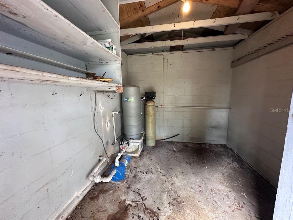 Inside of the Detached Storage Building & 2nd Well Pump