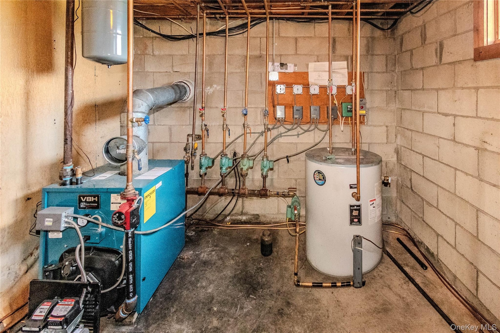 Boiler system featuring copper piping and a water heater