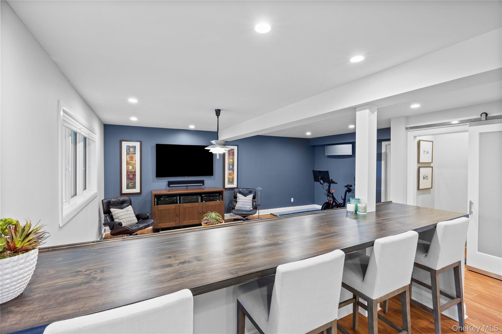 Seating area overlooking den area