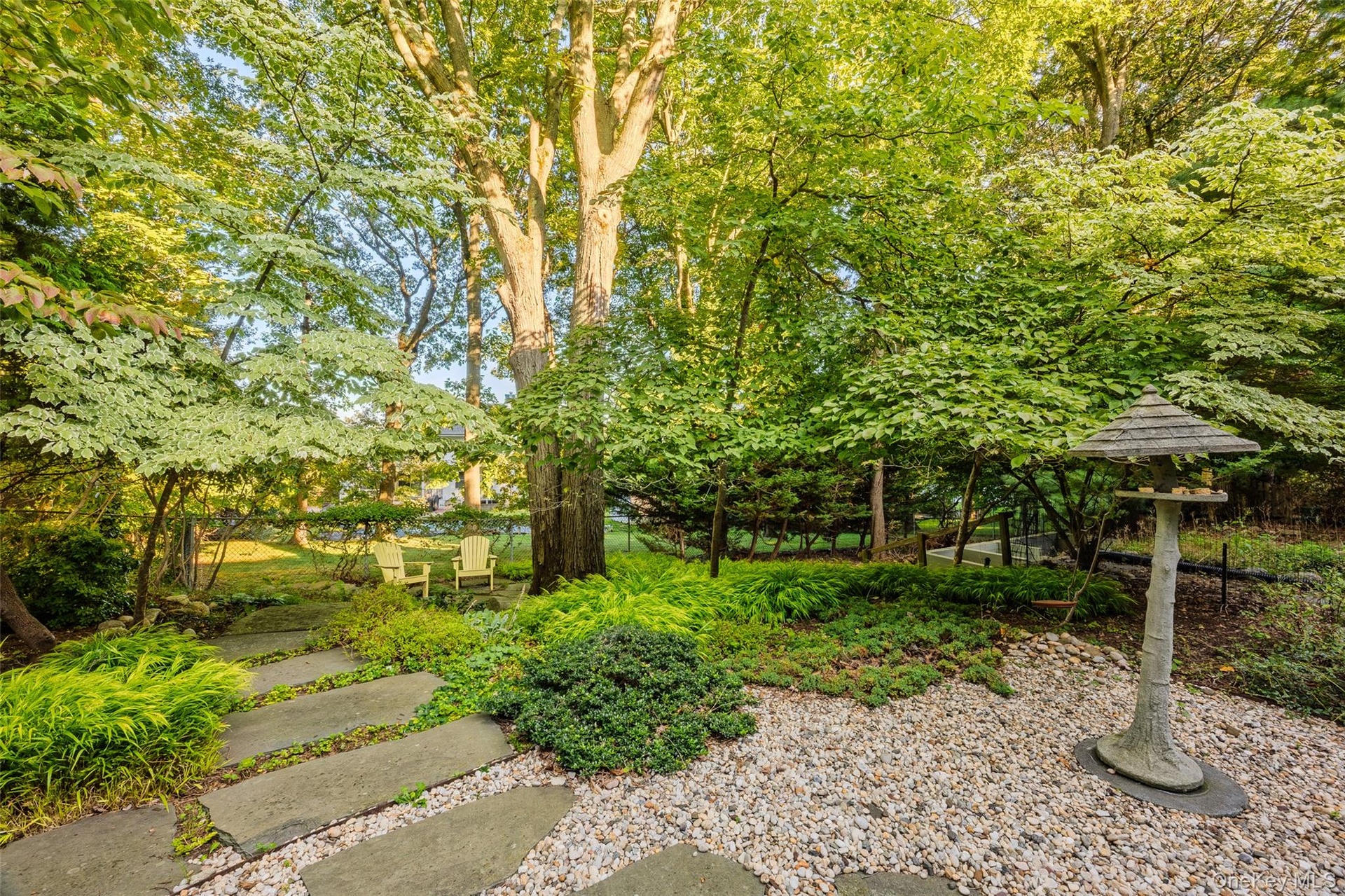 Rear yard offers privacy and tranquility