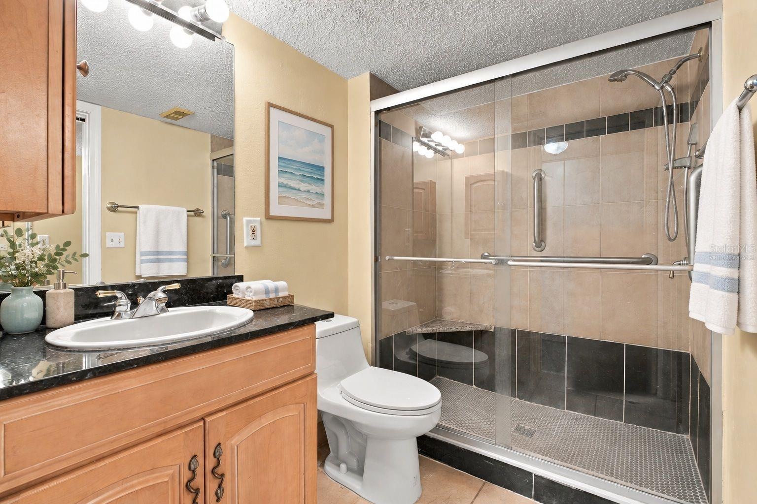 Virtually staged 2nd Bathroom