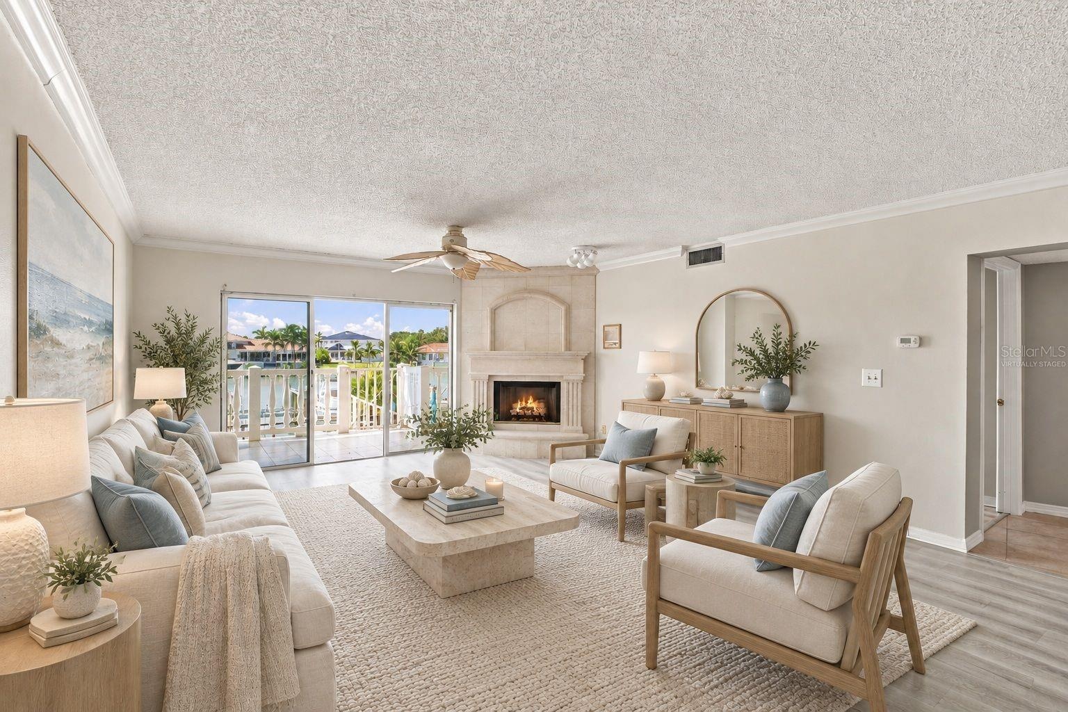 virtually staged living room