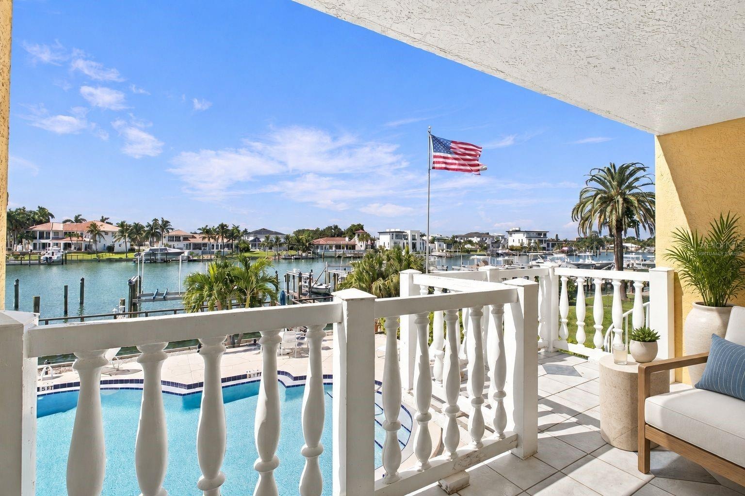 Virtually staged Balcony view from living room