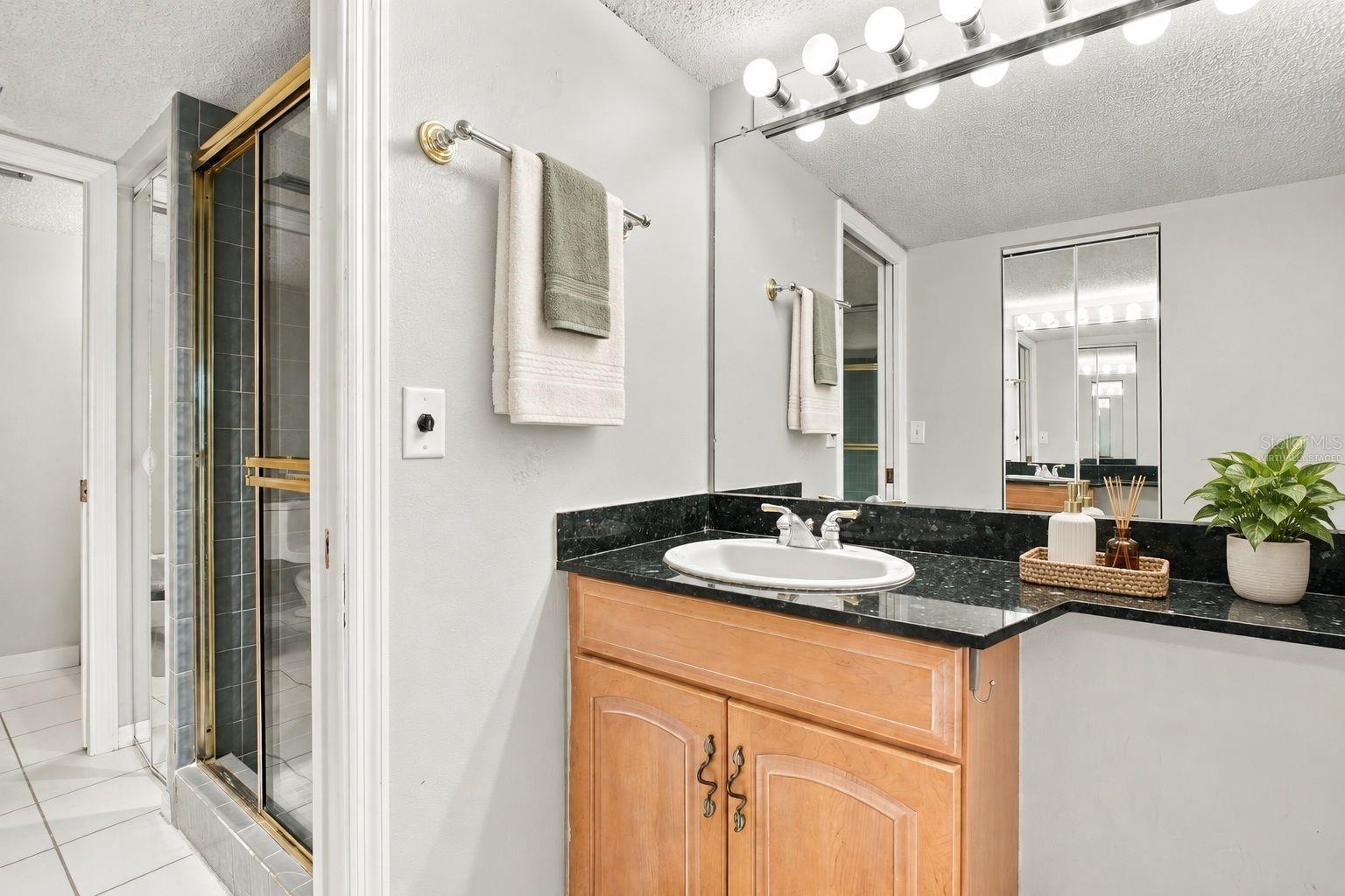 Virtually staged 2nd Bathroom