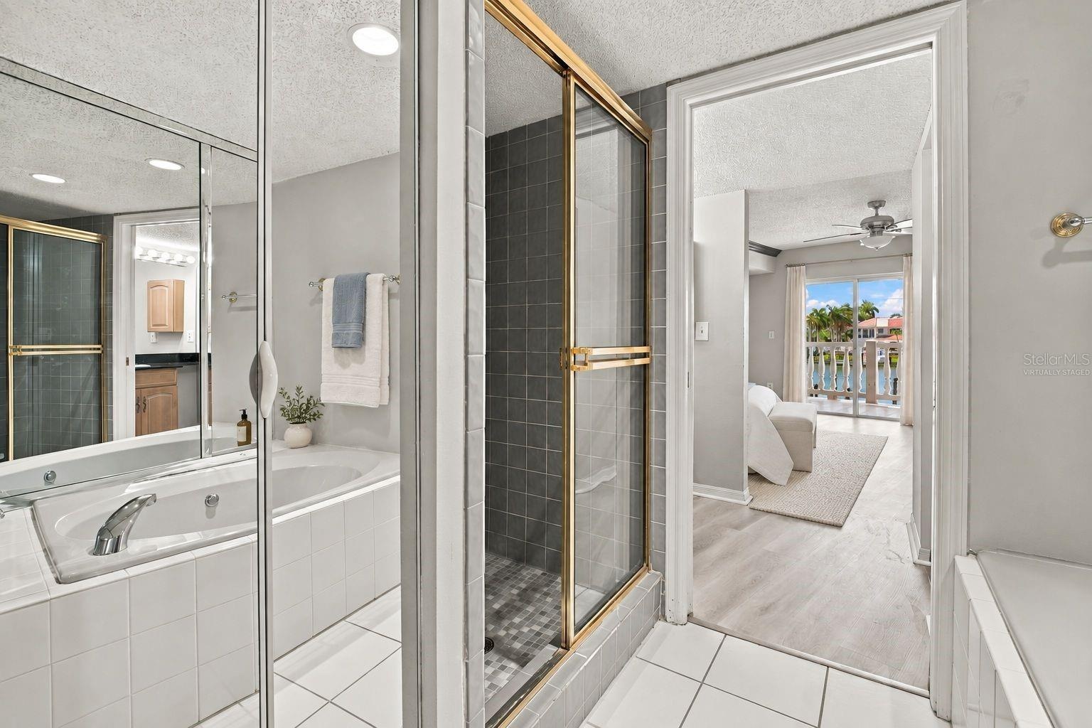 Virtually staged Primary bathroom
