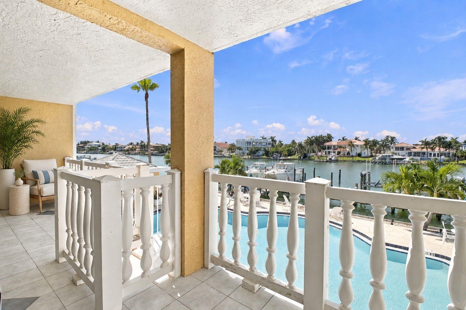 Virtually staged Balcony view from Primary bedroom