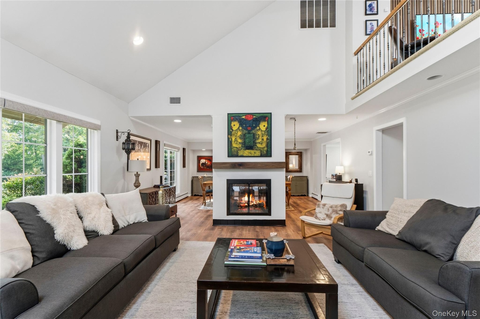 Dual Fireplace shared with Dining Room