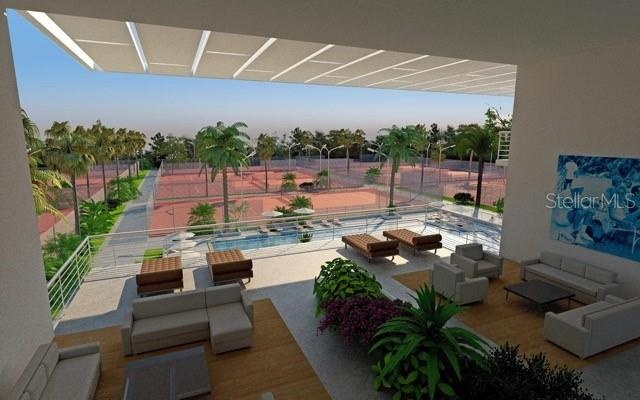 Tennis Observation Lounge Rendering.