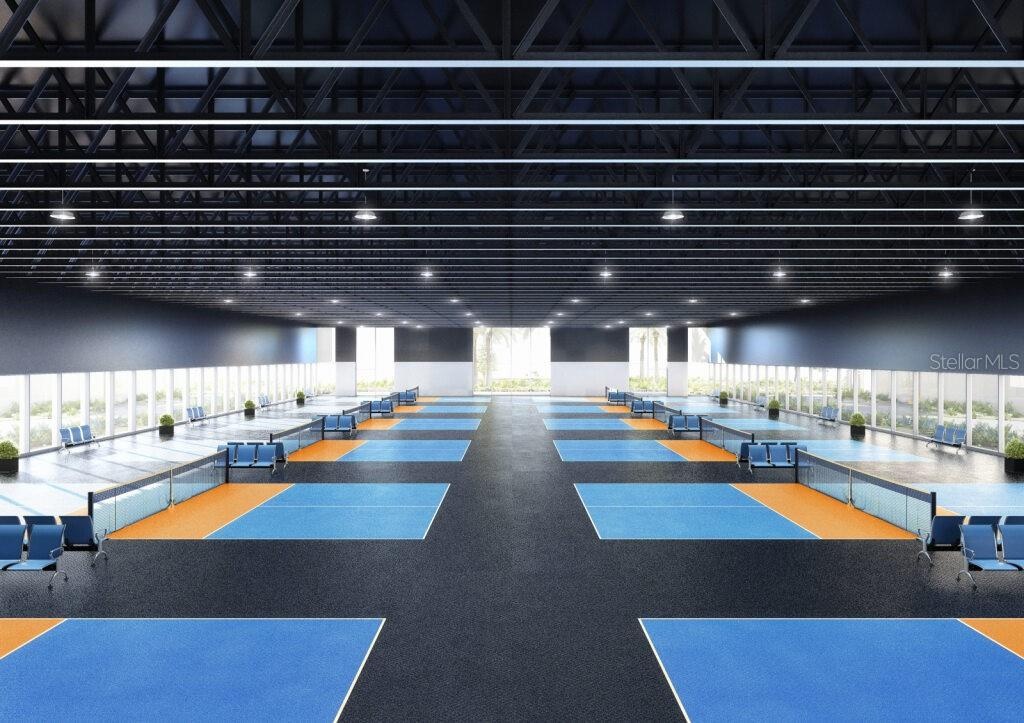 Private Racquet Club Indoor Court Facility.