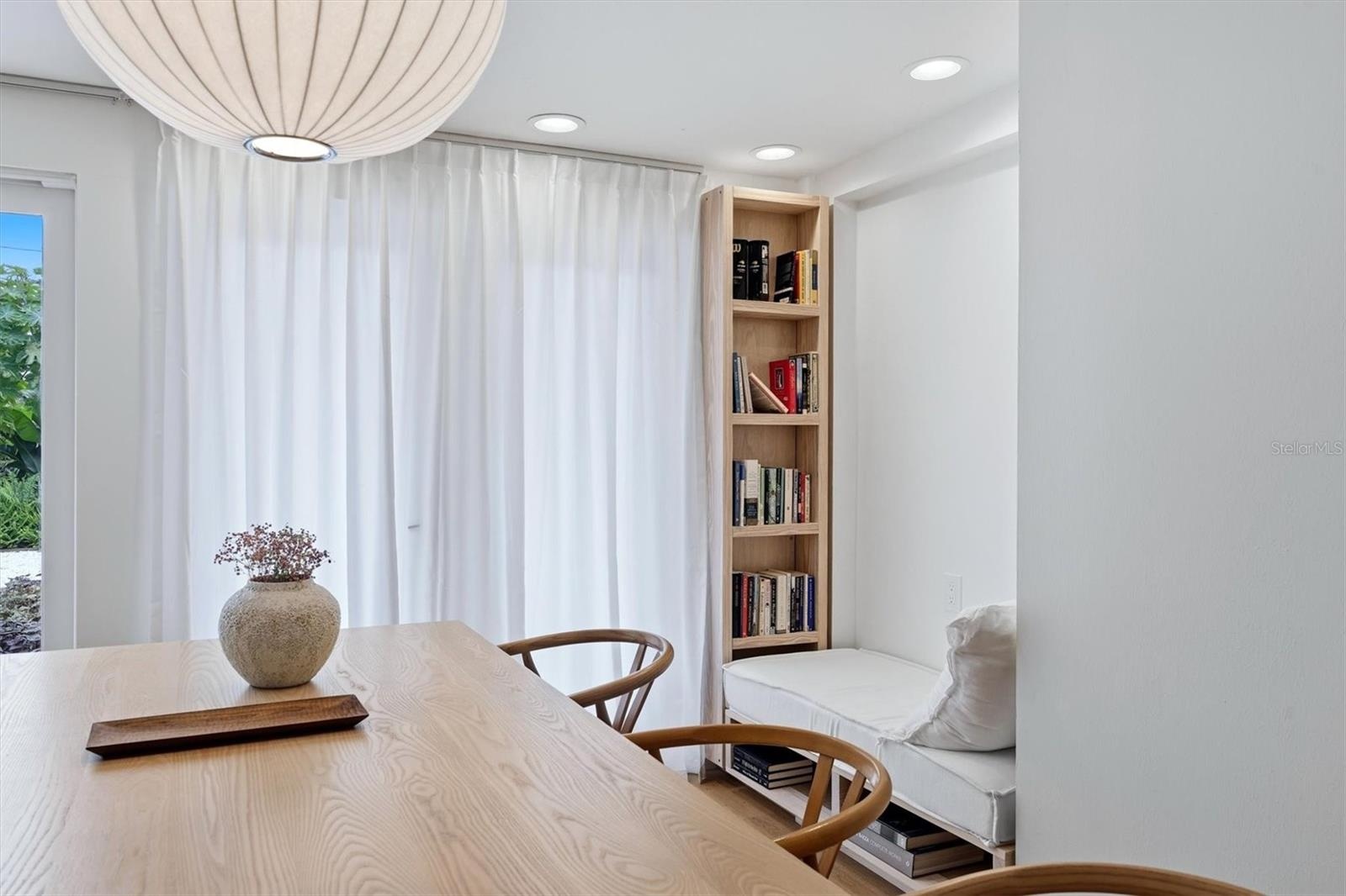 Built-in book rack and time out seat