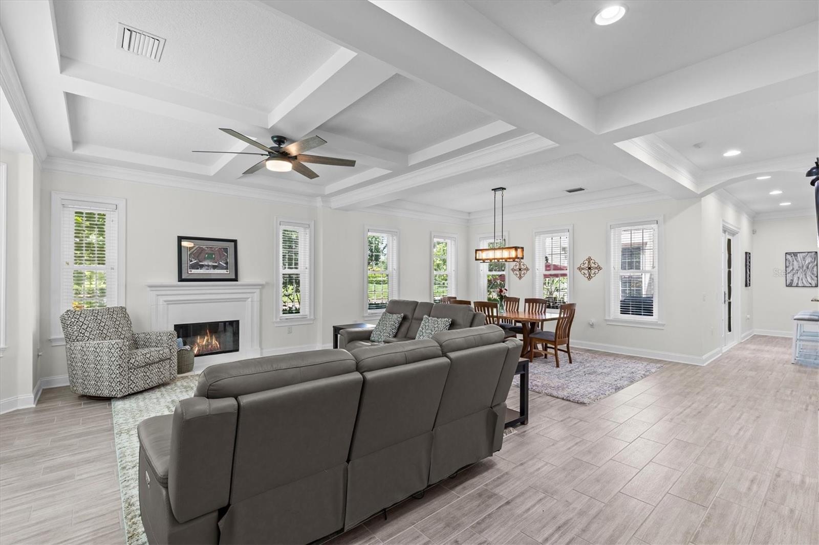 Soaring coffered ceilings.