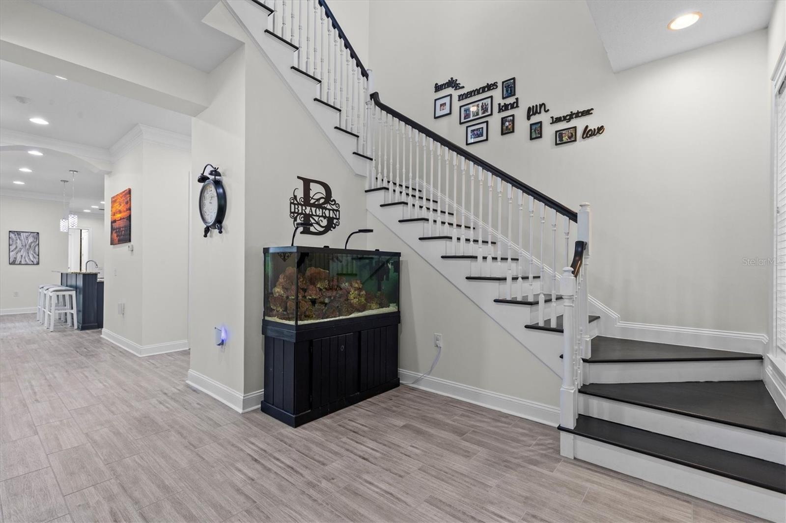 Stairs to second level.