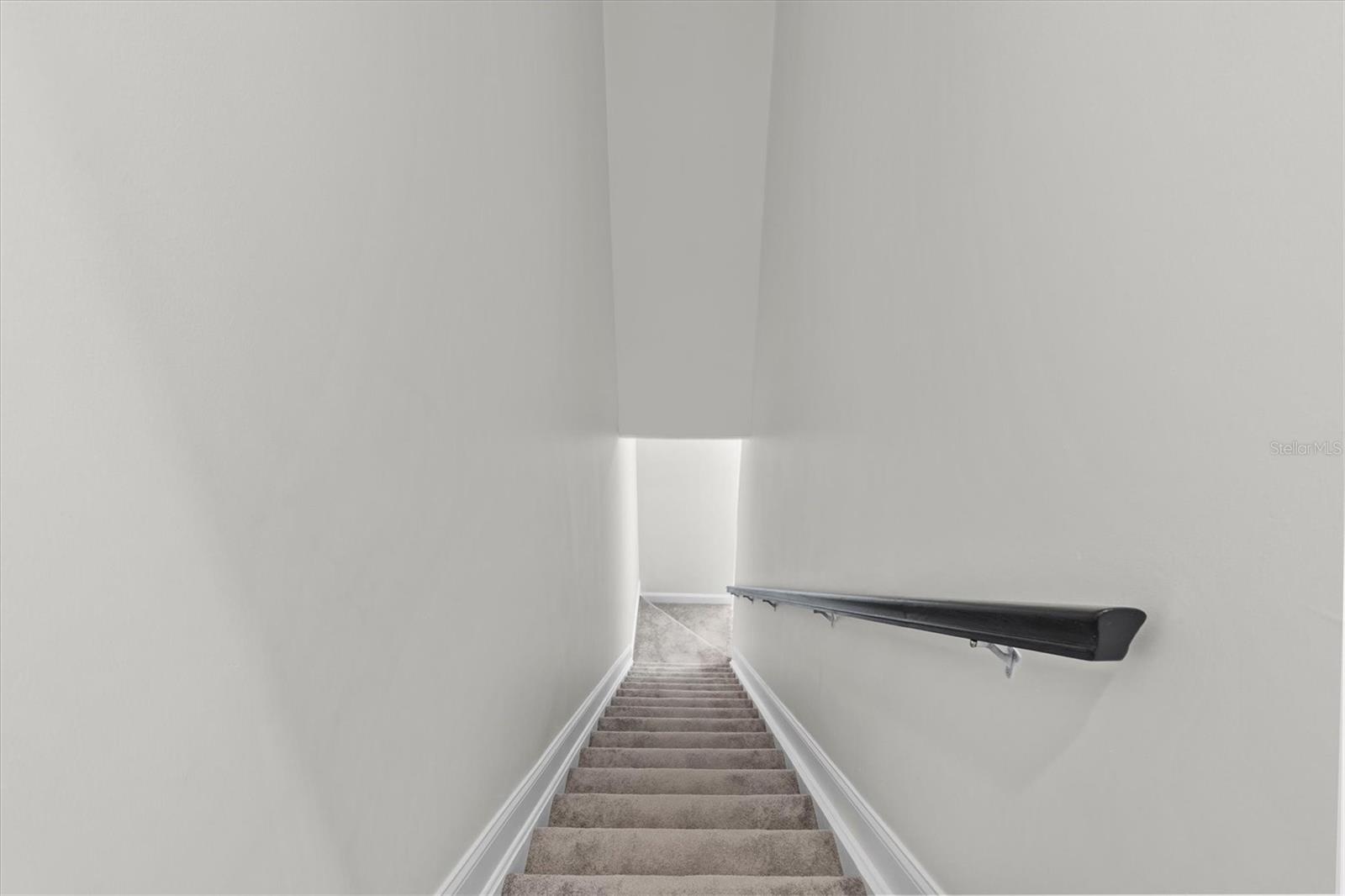 Stairs from garage to in-law suite.