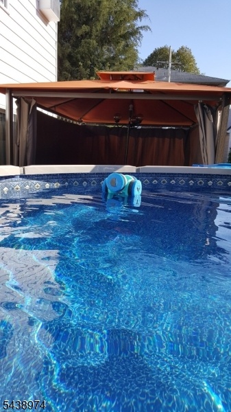 Above heated salt water pool