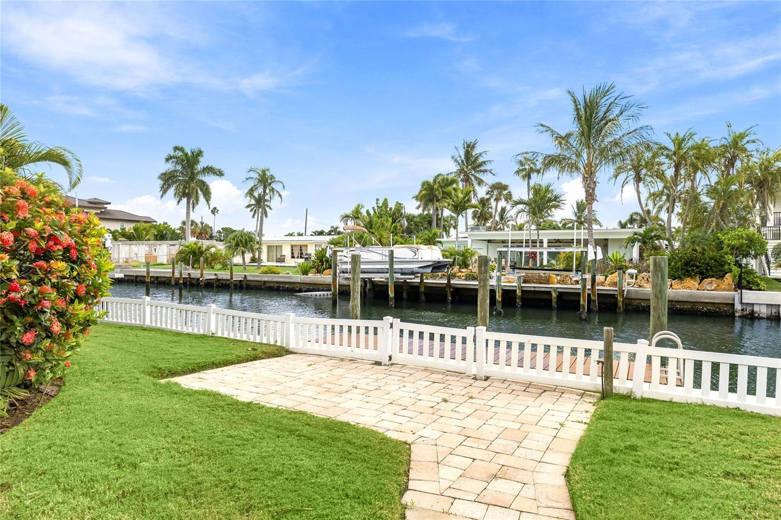 Walkway from the pool area to the dock and canal
