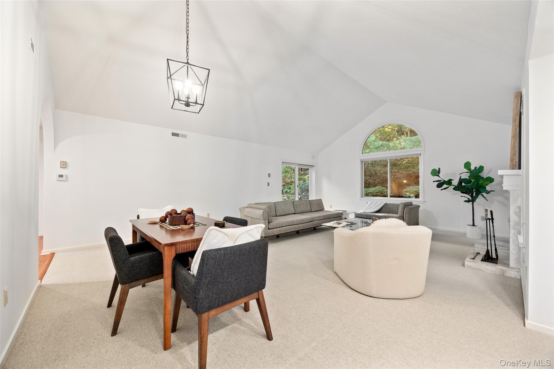 Open-plan Great room provides the perfect spot for a dining table with easy access to the kitchen.