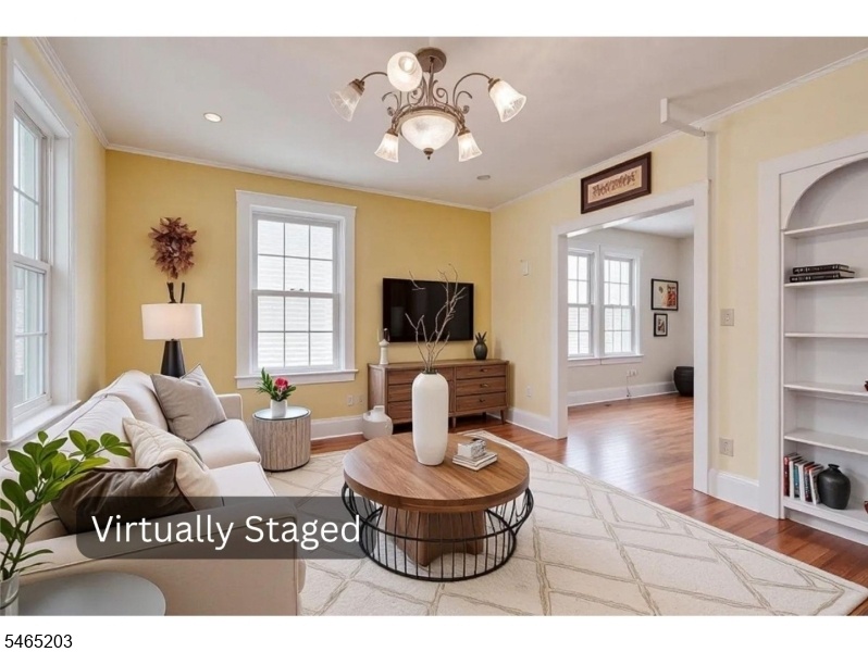 Living room virtually staged
