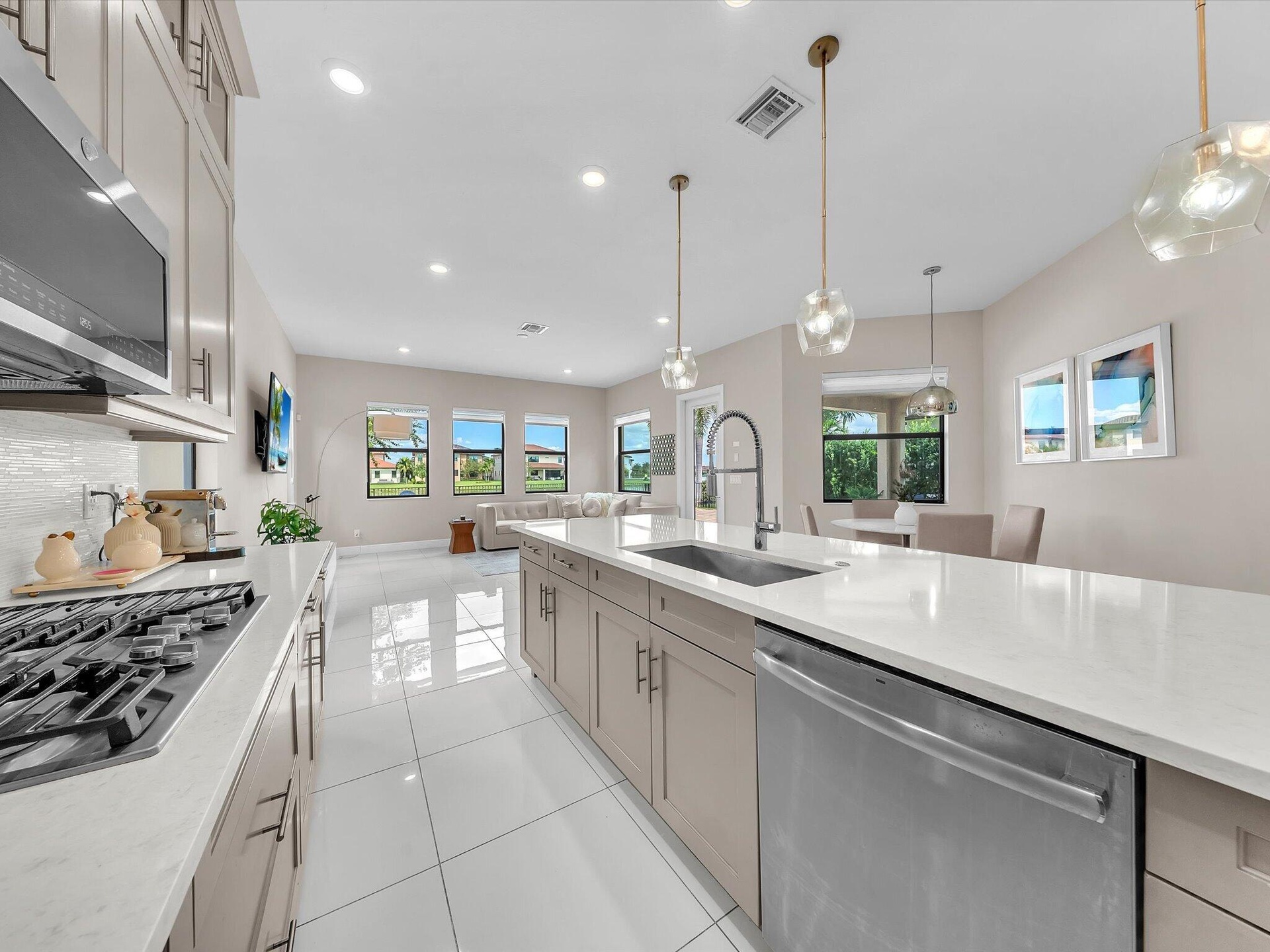 gas stove and extended kitchen look