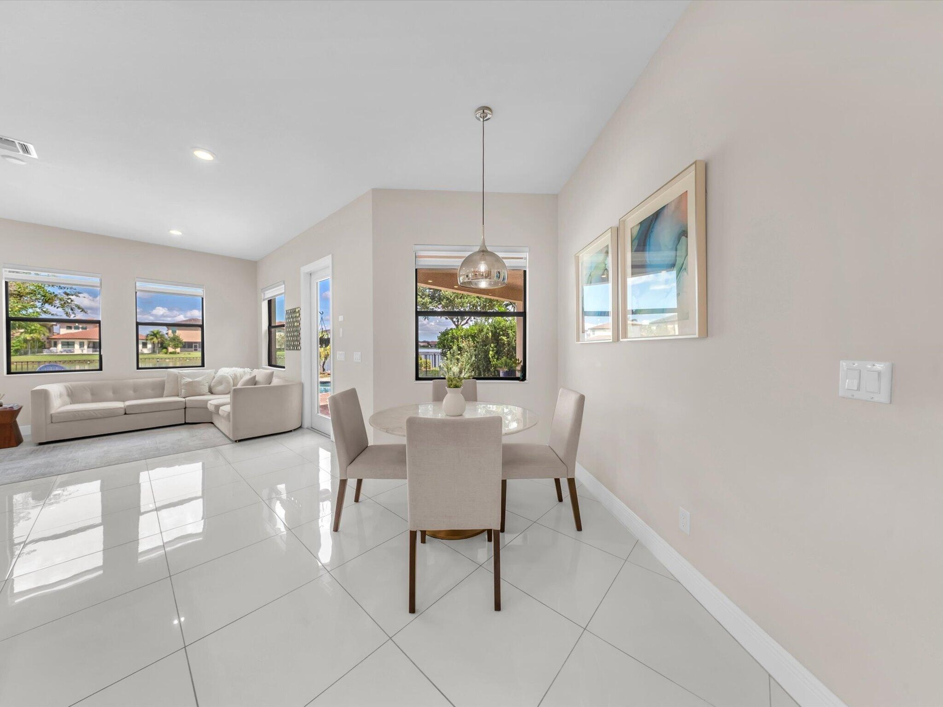 breakfast table and family room