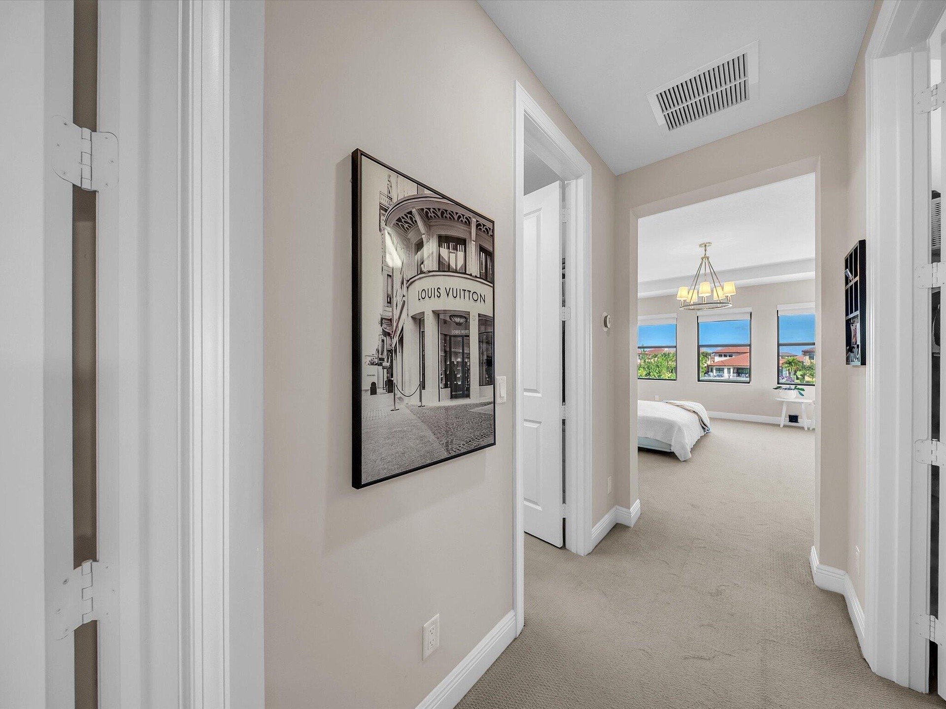 master bedroom entrance and closets