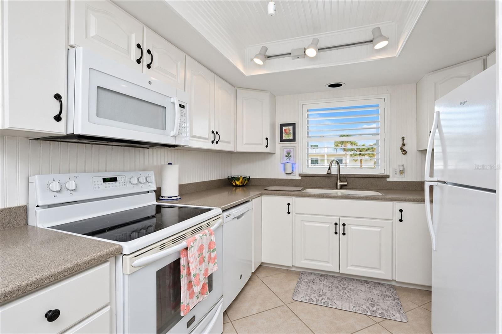 Kitchen with views of Gulf from window