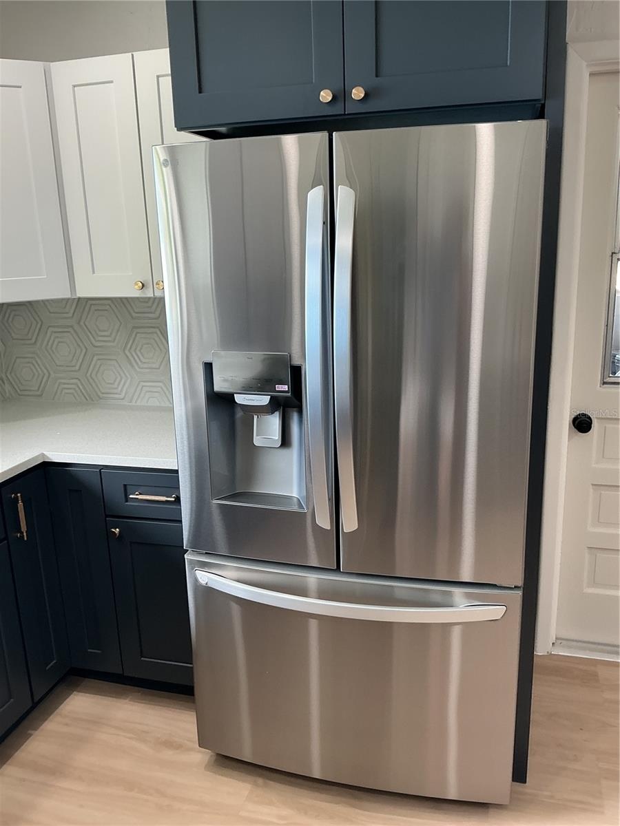 Large French door refrigerator.