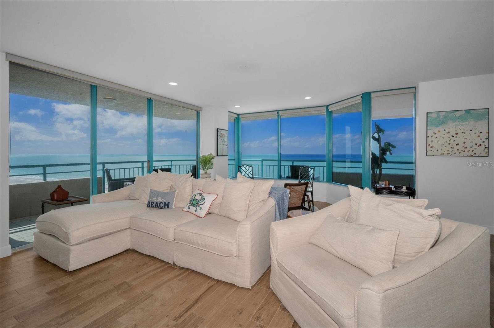 Comfort meets Modern Farmhouse Inspired Interior Style. Offering Spectacular Panorama, Aquamarine Seascapes & Fabulous Nightly Sunsets, Wraparound Ter
