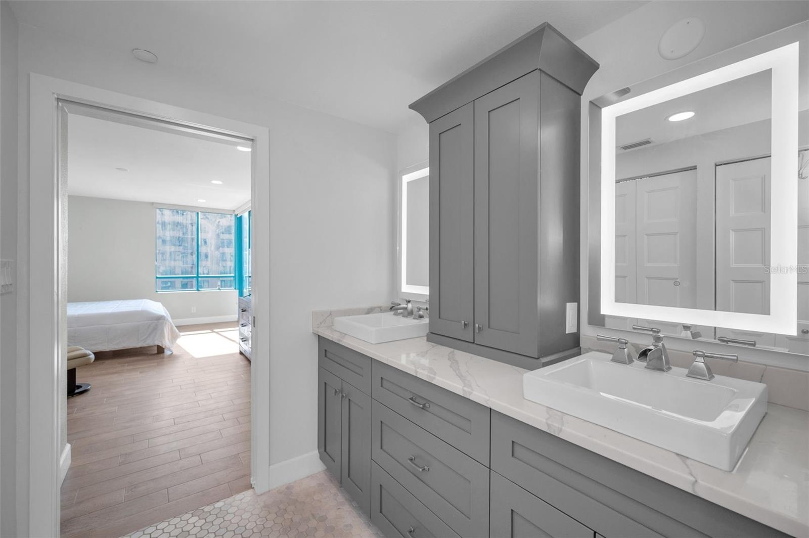Master Suite Retreat Scenic Surround to Aquamarine Panorama Features Bath including, Dual Sink Vanity, Walk In Closet Dress Area & Spacious Walk In Sh