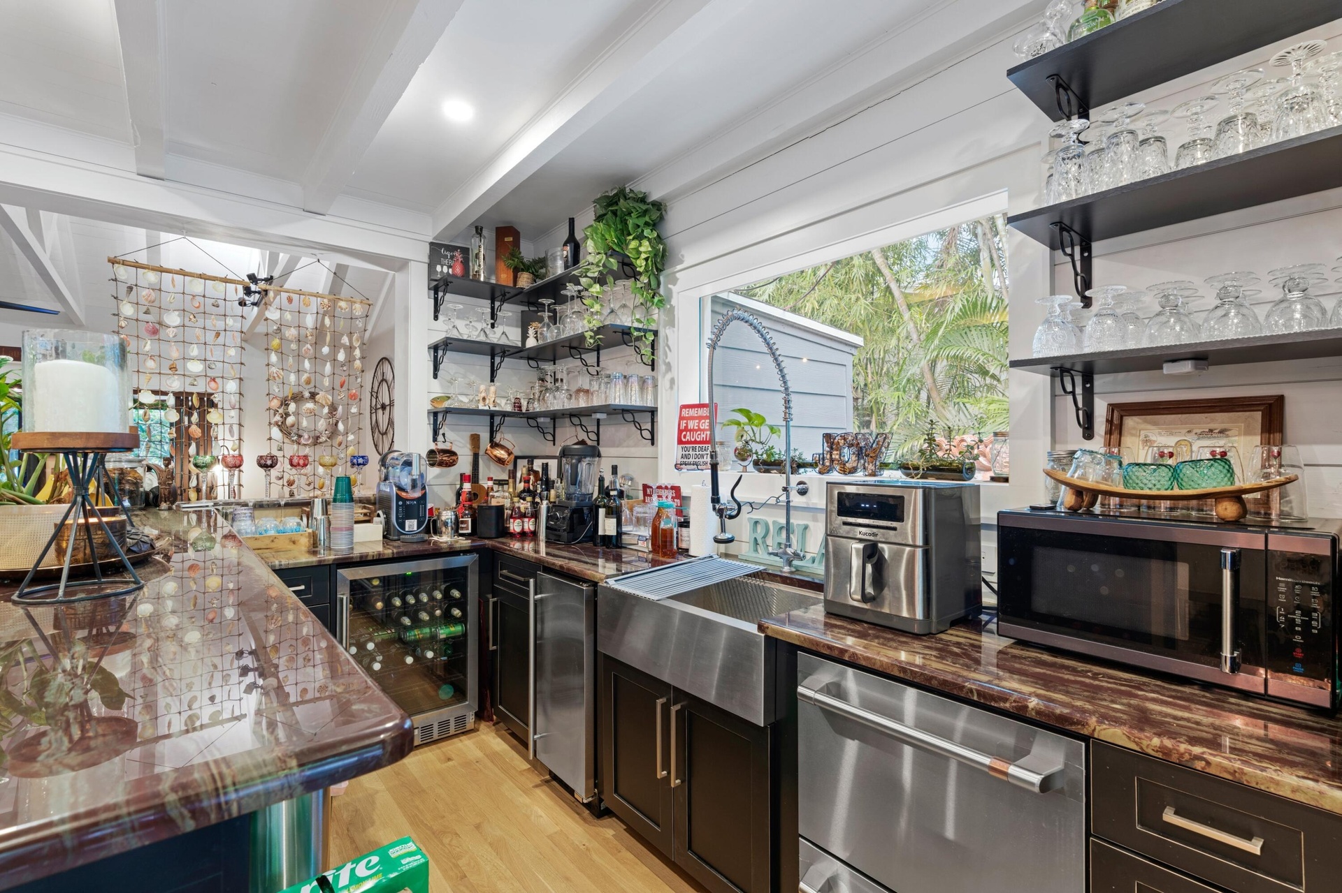 Family room bar.