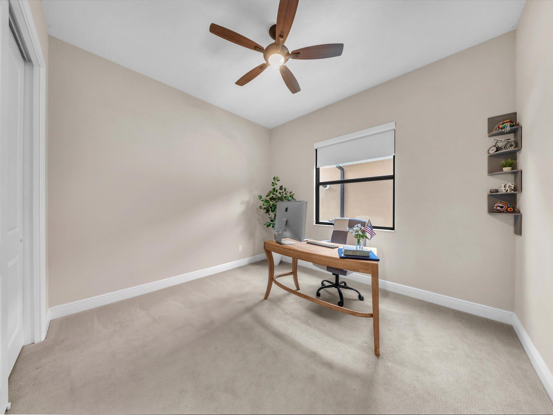 first floor bedroom / office with oversized closet